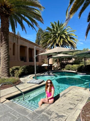 Fairmont Sonoma Mission Inn & Spa review featuring the luxury resort in Sonoma wine country with geothermal pools, spa pools, cozy rooms, and romantic hotel details